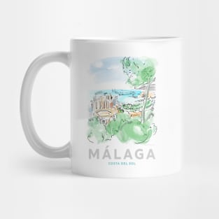 Malaga Spain Art Mug